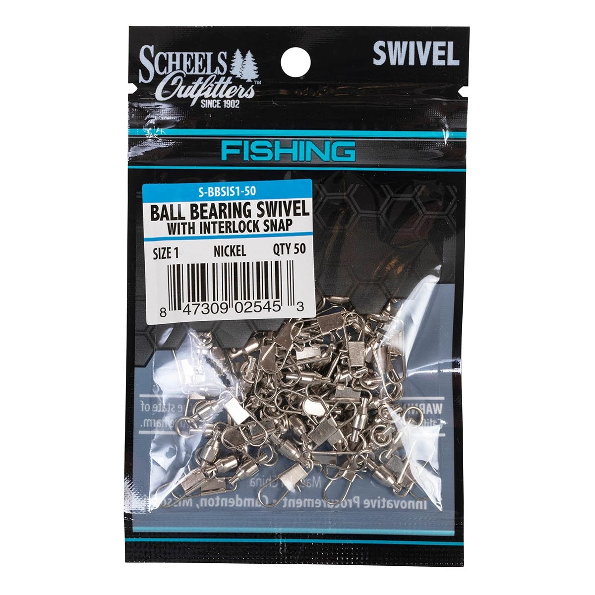 Scheels Outfitters Ball Bearing Swivel With Interlock Snap Bulk Pack Black 4 Scheels Outfitters Ball Bearing Swivel With Interlock Snap Bulk Pack Black - Image 4