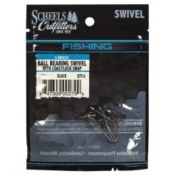 Scheels Outfitters Ball Bearing Swivel With Coastlock Snap Bulk Black