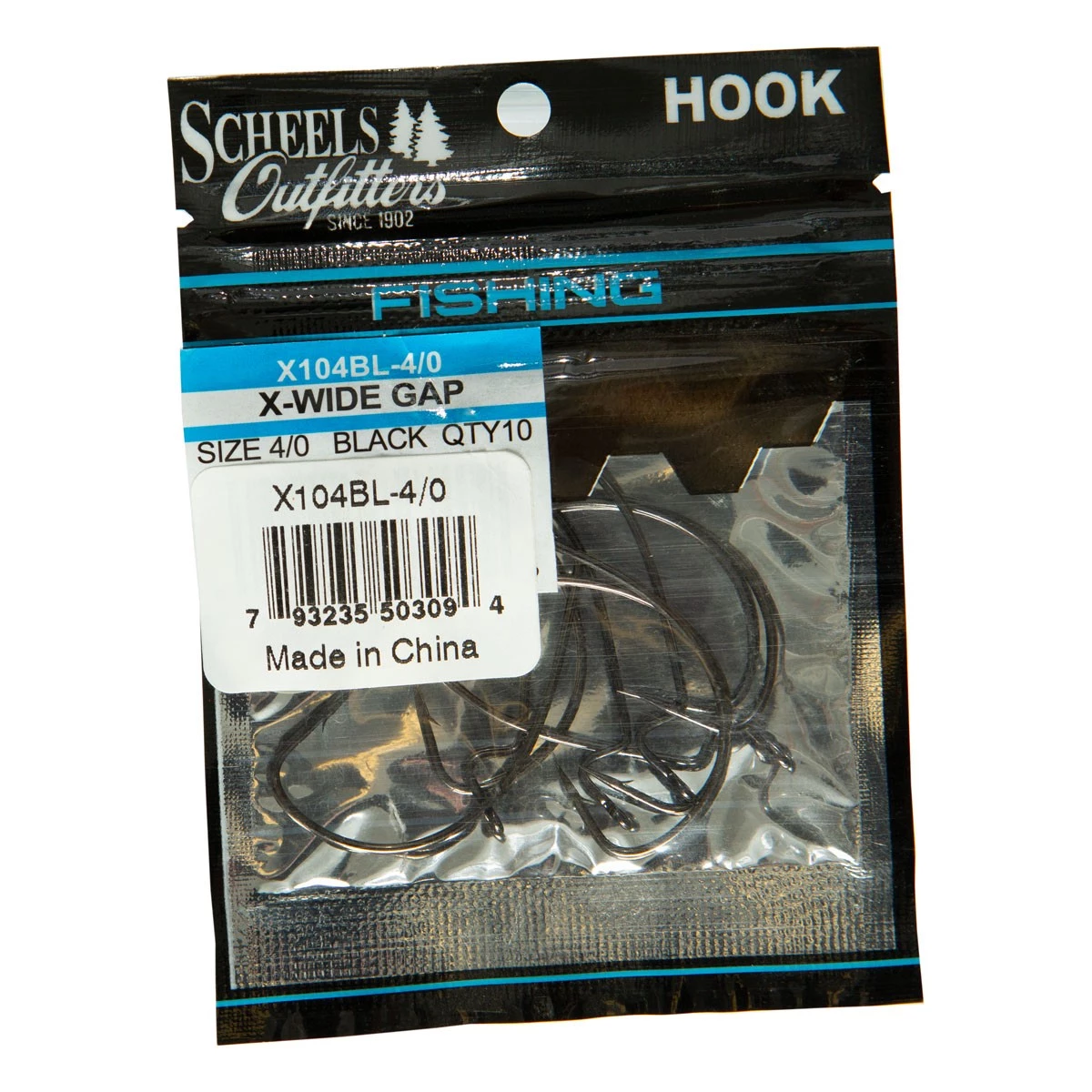 Scheels Outfitters X-Wide Gap Hooks 10 Pack Black Chrome 3 Scheels Outfitters X-Wide Gap Hooks 10 Pack Black Chrome - Image 3