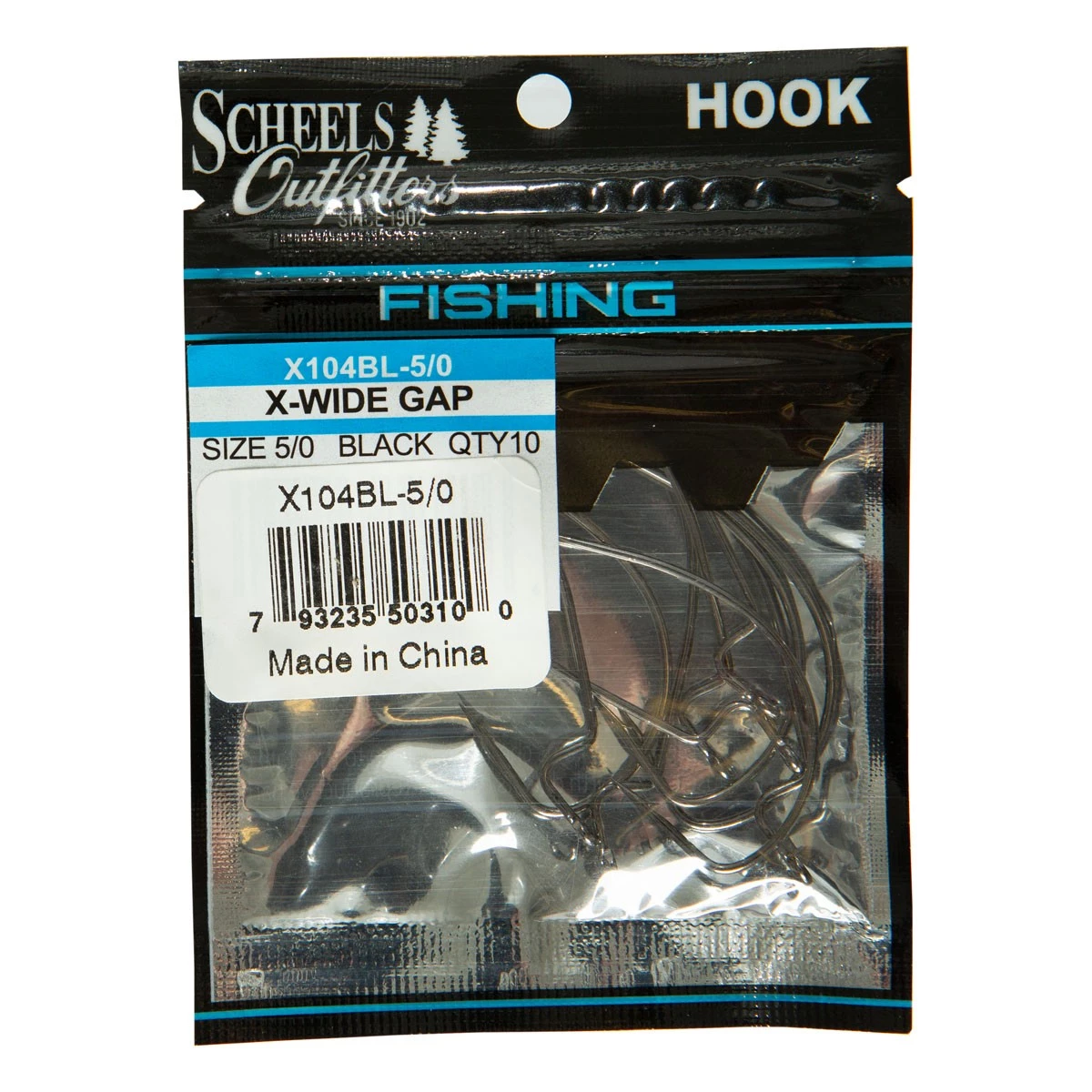 Scheels Outfitters X-Wide Gap Hooks 10 Pack Black Chrome 4 Scheels Outfitters X-Wide Gap Hooks 10 Pack Black Chrome - Image 4